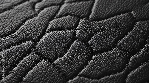 Black leather, close-up of texture. photo