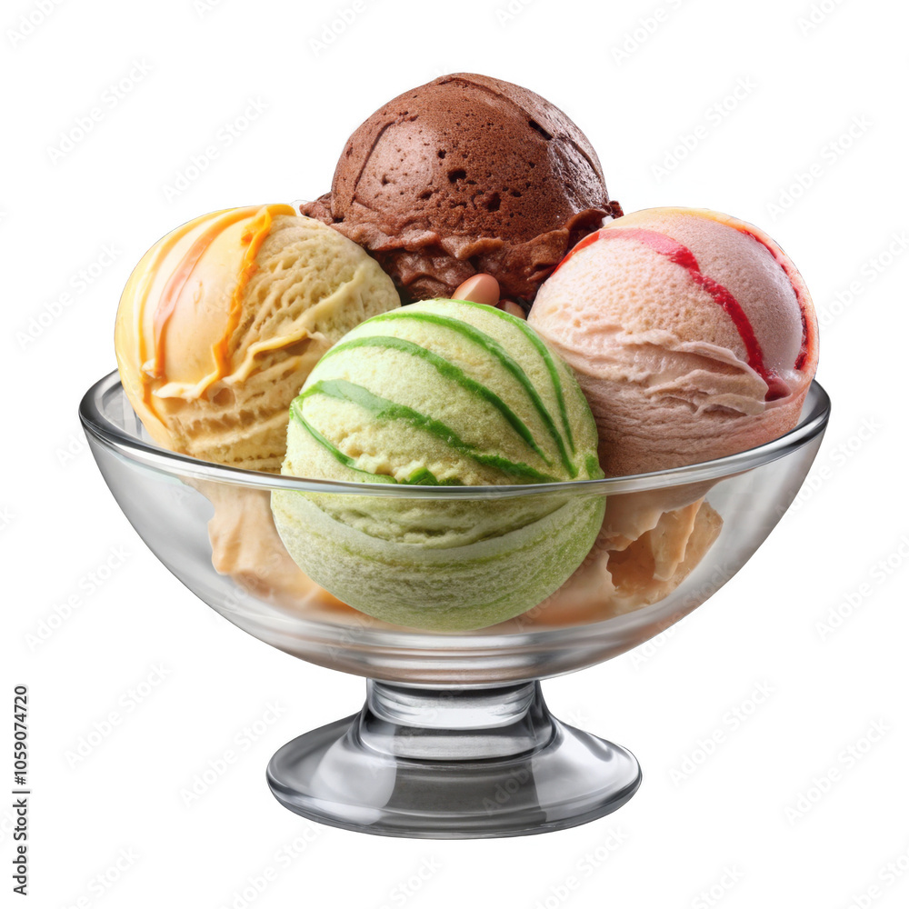 ice cream in a bowl on a transparent background. ice cream in a bowl on a transparent background.