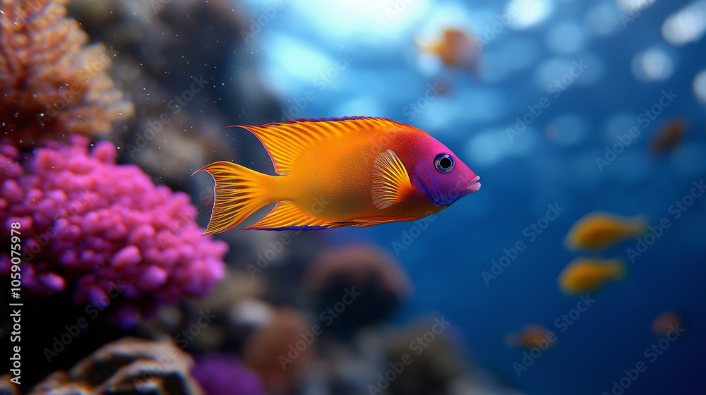 Diverse Marine Species on Coral Reef: A Burst of Color Diverse Marine Species on Coral Reef: A Burst of Color