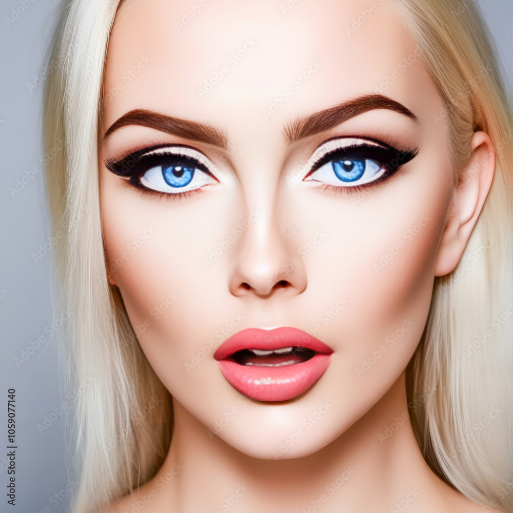 Close-up portrait of young and beautiful woman Close-up portrait of young and beautiful woman