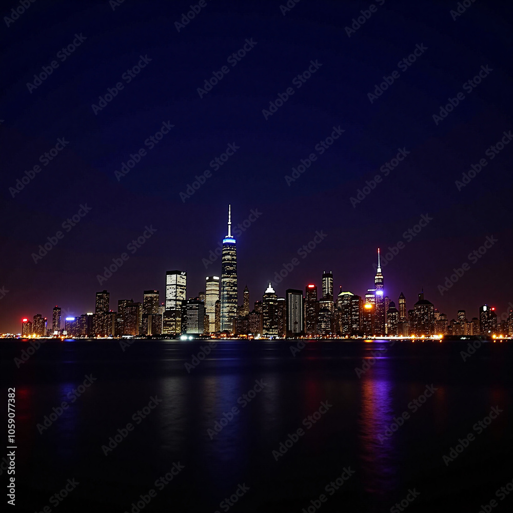 NYC Skyline at Night with the Freedom Tower NYC Skyline at Night with the Freedom Tower