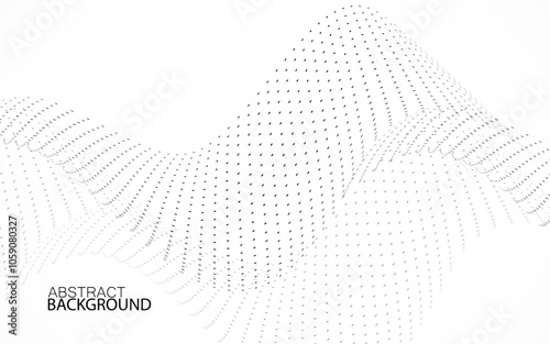 Abstract halftone wave, dotted background. ector curve light line
