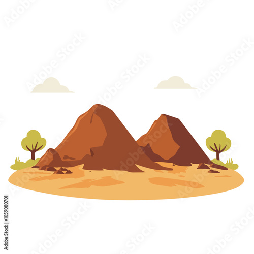 Mounds of earth vector illustration