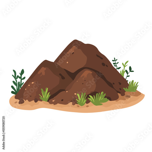 Mounds of earth vector illustration