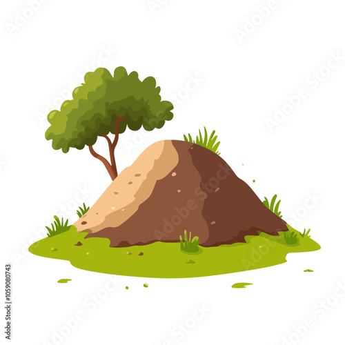Mounds of earth vector illustration