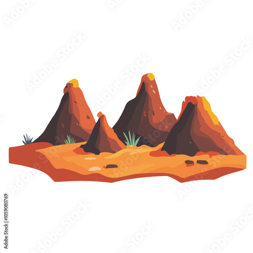 Mounds of earth vector illustration