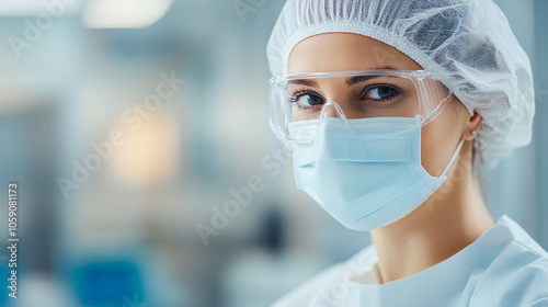  Protective gear-clad inspector scanning for contaminants in a sterile production area, ensuring contamination control,