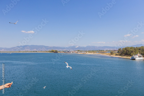 Scenic View of Keramoti Harbor, Greece photo