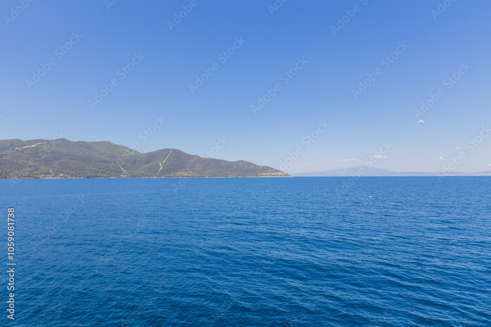 Stunning View of Thasos Island from the Sea Stunning View of Thasos Island from the Sea