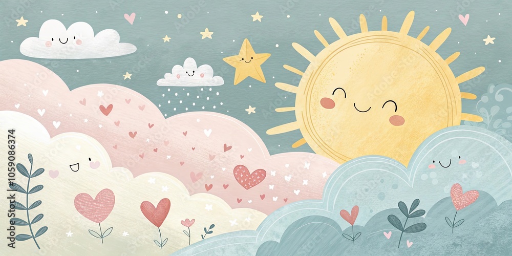 minimalist cute cartoon sunny background minimalist cute cartoon sunny background