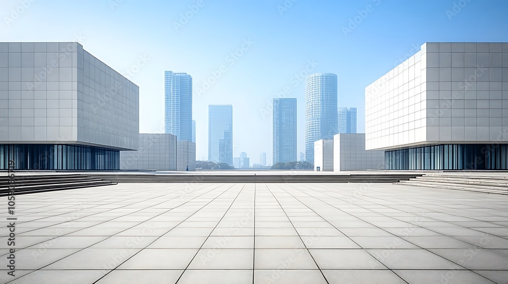 Modern Cityscape with Empty Plaza Blank Background with Copy Space for Design Projects Modern Cityscape with Empty Plaza Blank Background with Copy Space for Design Projects