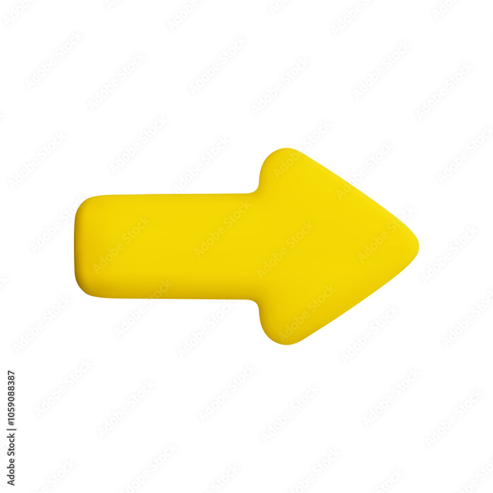 Vector cartoon 3d yellow arrow icon. Cute realistic right direction arrow sign isolated on white background. 3d render pointer concept, plastic mouse cursor for infographic, web, business app. Vector cartoon 3d yellow arrow icon. Cute realistic right direction arrow sign isolated on white background. 3d render pointer concept, plastic mouse cursor for infographic, web, business app.