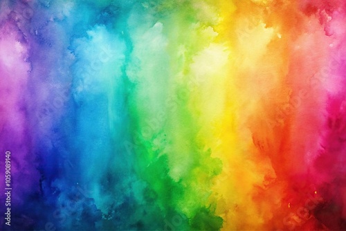 Watercolor-inspired rainbow background with soft brushstrokes, nature, whimsical, gradient, watercolor