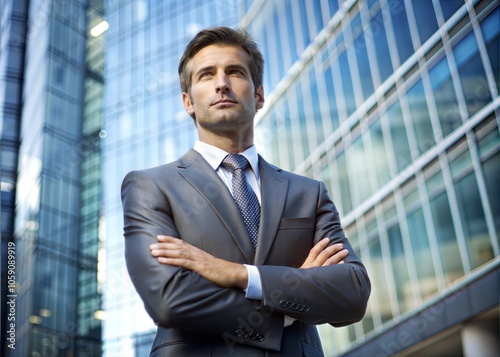 confident businessman man in businesslike suit, boss.