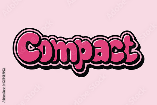 3d text effect with the word "compact"