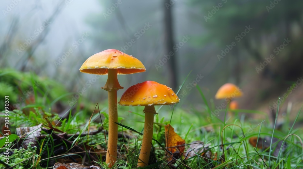 Mushrooms closeup in a forest Mushrooms closeup in a forest