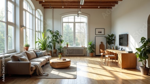 Charming and Bright Artist Loft with Ample Natural Light and Minimal Furnishings