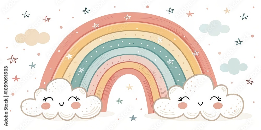 minimalist cute cartoon rainbow background minimalist cute cartoon rainbow background