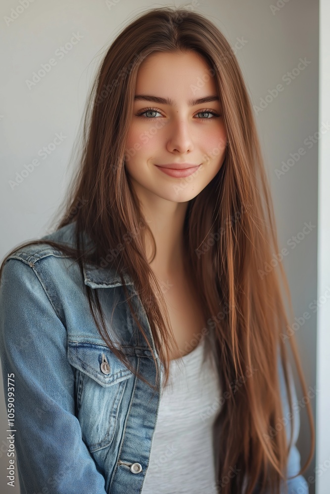 A woman in a denim jacket smiles warmly at the camera, conveying friendliness and approachability. A woman in a denim jacket smiles warmly at the camera, conveying friendliness and approachability.