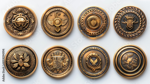 Set of Round Gold Coins