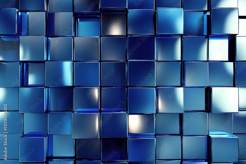 A textured surface made of reflective blue cubes, creating a visually striking and modern abstract design. A textured surface made of reflective blue cubes, creating a visually striking and modern abstract design.