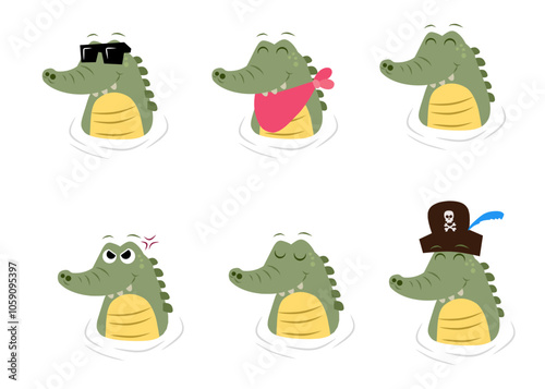 Cute crocodile set collection