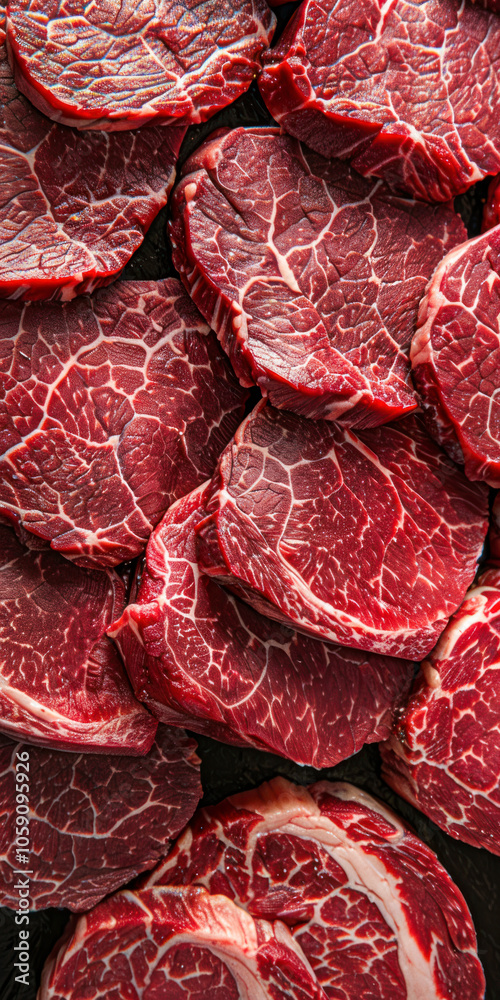 Vertical Marbled beef steaks as a background close-up. Cooking. Fresh meat. Vertical Marbled beef steaks as a background close-up. Cooking. Fresh meat.