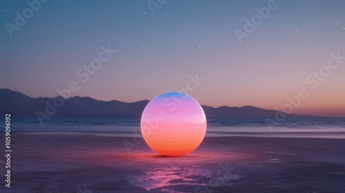 Neon Sphere Desert Dusk