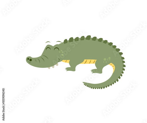Cute crocodile. isolated on white background