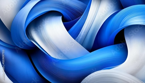 a blue textured wall with blue and white swirls and white photo