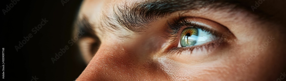 A man with a beard and green eyes. The concept of hope, man and darkness. A man with a beard and green eyes. The concept of hope, man and darkness.