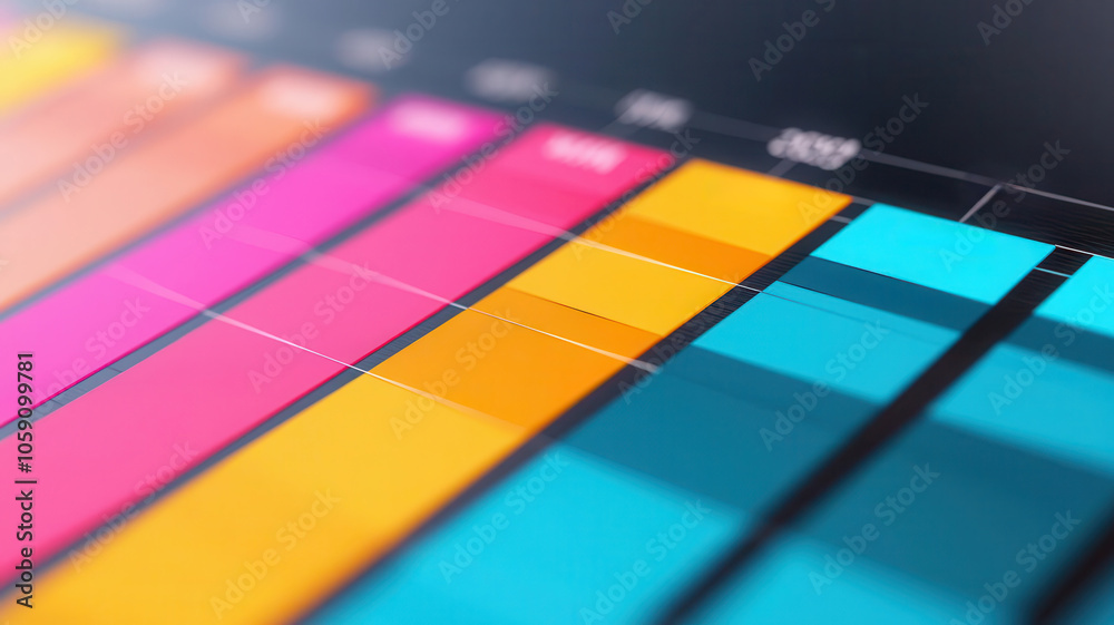 custom made wallpaper toronto digitalGantt chart with vivid color blocks and sleek lines, representing project timeline progression, project management timeline, business planning tool