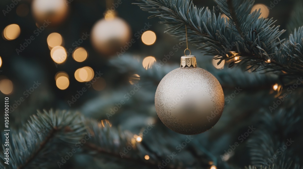 A vibrant red ornament dangles from the branches of a beautifully decorated Christmas tree, surrounded by warm, twinkling lights and a magical winter ambiance. A vibrant red ornament dangles from the branches of a beautifully decorated Christmas tree, surrounded by warm, twinkling lights and a magical winter ambiance.
