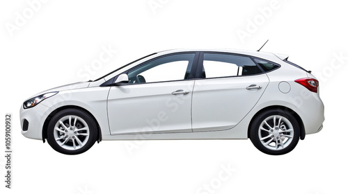 Hatchback white car isolated PNG