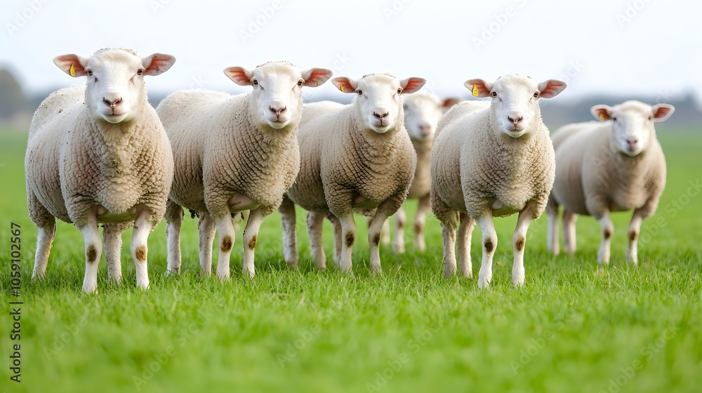 Fototapeta premium Free-Range Livestock Grazing in Sustainable Landscapes - Ethical Grass-Fed Farming Practices for a Healthier Planet and Animal Welfare