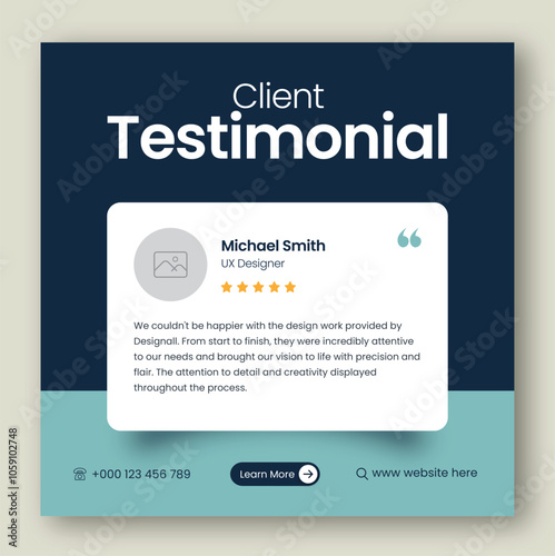 Customer feedback testimonial social media post web banner template	