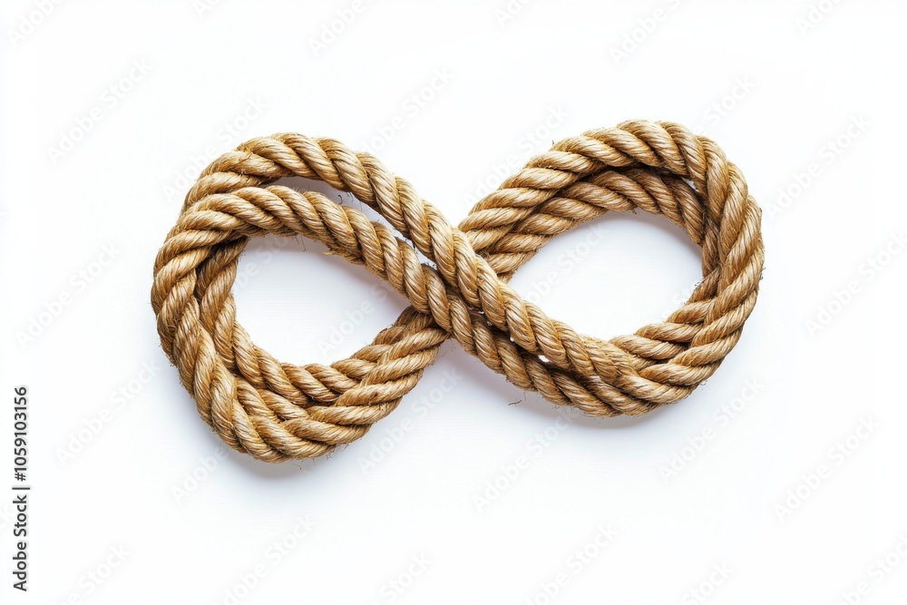 An infinity symbol formed from twisted rope, representing continuity and endless possibilities. An infinity symbol formed from twisted rope, representing continuity and endless possibilities.