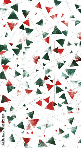 white background with red and green triangular