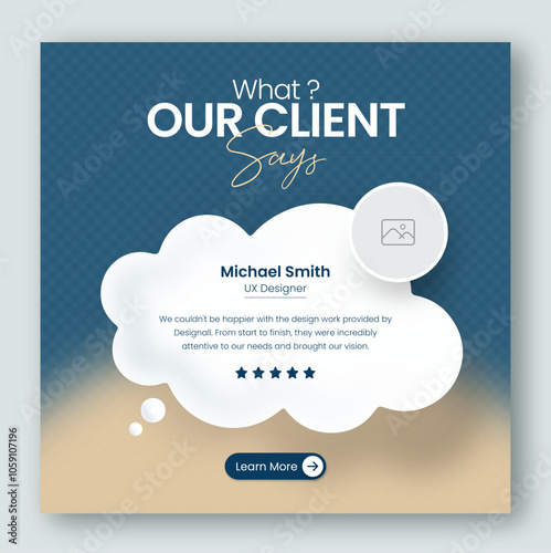Client feedback testimonial social media post web banner template	
