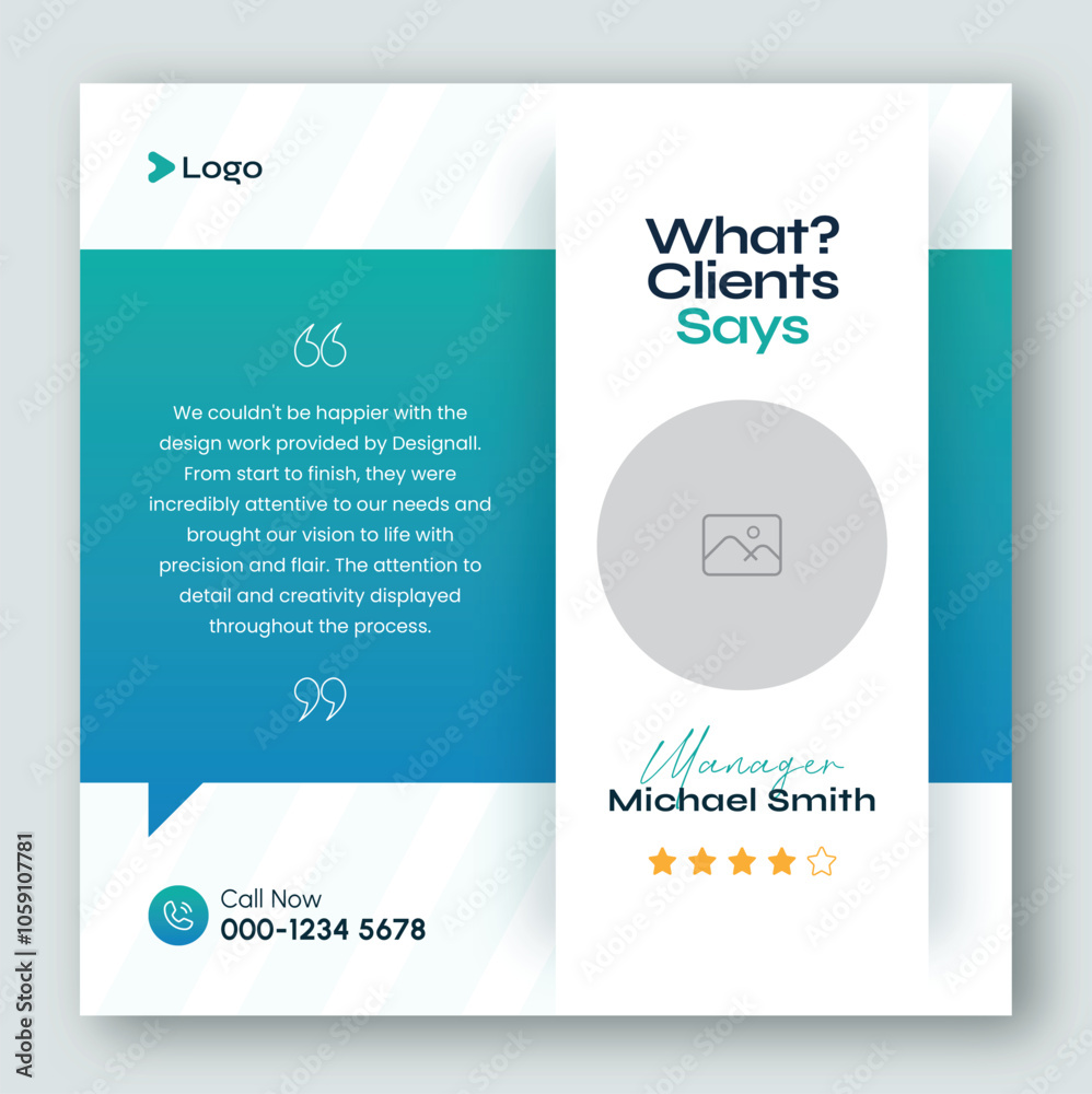 Obraz premium Client feedback testimonial social media post web banner template 