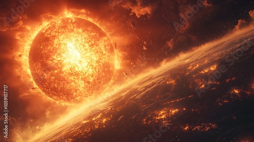 Expanding Red Giant Sun Scorching Earth s Surface as Oceans Boil and Final Creatures Face Inevitable Demise photo