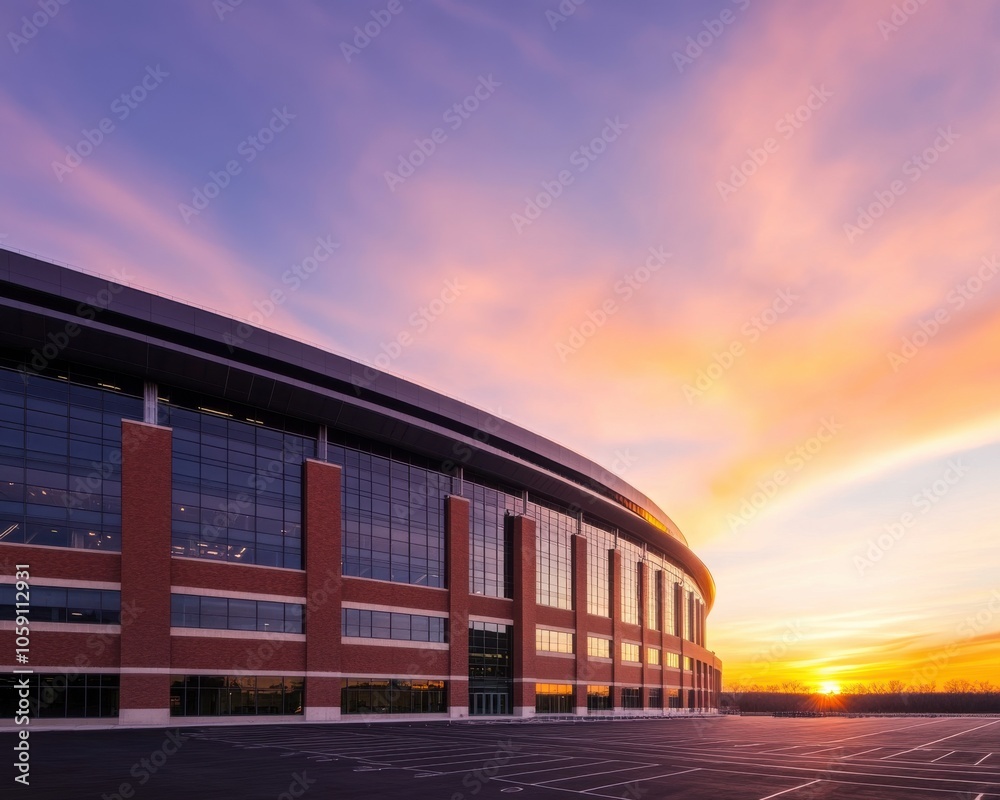 Obraz premium Sunrise View of Stadium from Outside