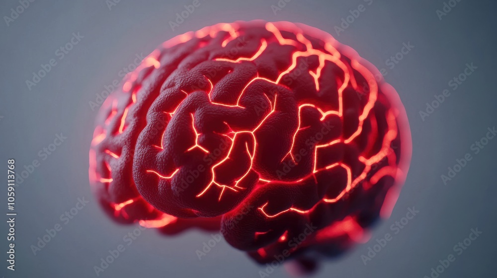 Neural Pathways Connecting in Human Brain Illustration