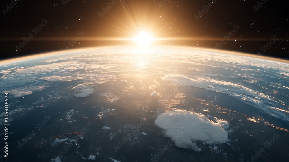 Earthrise Above Clouds Smooth Blue Background with Copy Space for Advertisements Earthrise Above Clouds Smooth Blue Background with Copy Space for Advertisements