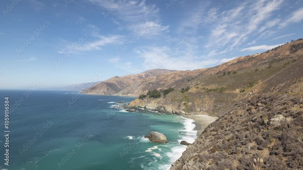 Time lapse of the beautiful and rugged coastline of Central California Time lapse of the beautiful and rugged coastline of Central California