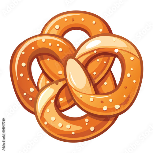 Soft Pretzel Bites Vector and illustration isolated on white background..