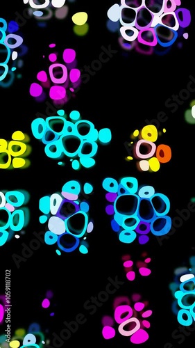 Vertical video of Organic Neon Loops Seamless Abstract Background Animation photo