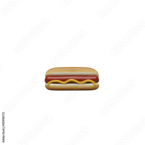 Cute Hot Dog Cartoon Illustration photo