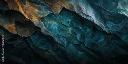Wallpaper Mural Dark green and brown rock layers creating abstract natural design Torontodigital.ca
