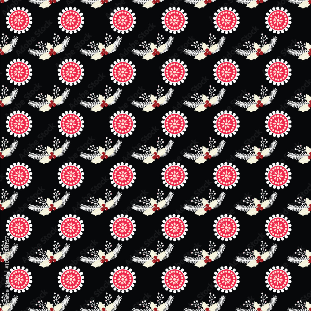 Obraz premium Seamless pattern with a christmas landscape.